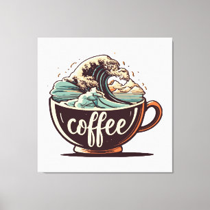 Impressão Em Tela A Grande Onda De Café