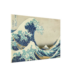 Impressão Em Tela A grande onda por Hokusai, arte do bloco de