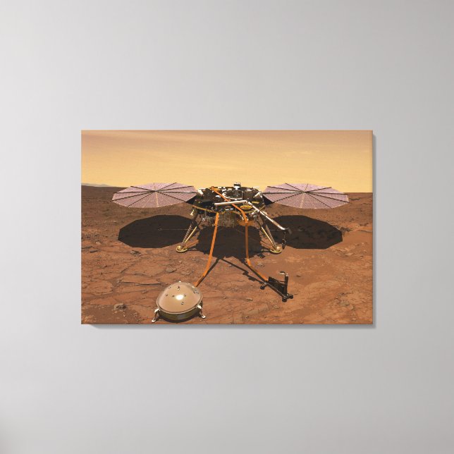 Impressão Em Tela A Insight Lander Operando Na Superfície De Marte. (Frente)