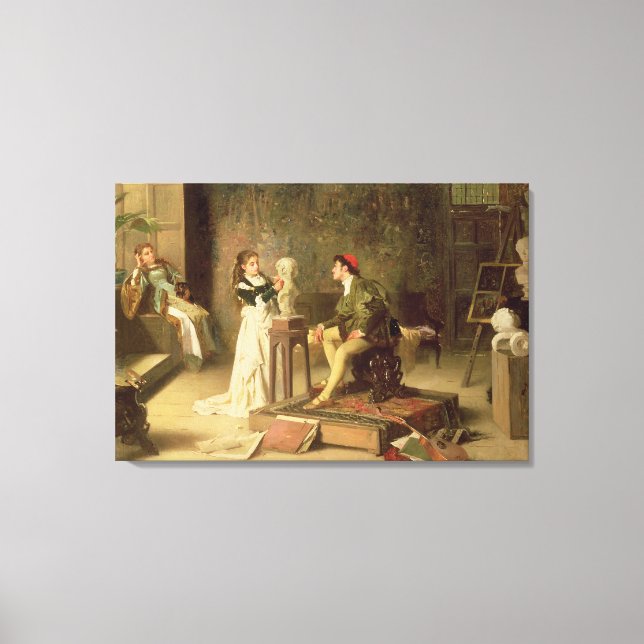 Impressão Em Tela A jovem escultora (óleo na canvas) (Frente)