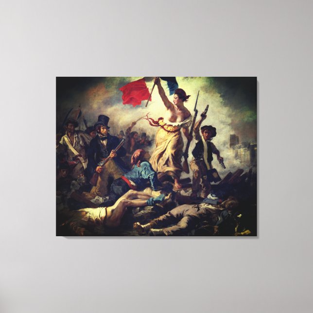 Impressão Em Tela A liberdade guia o povo - Eugène Delacroix (Frente)
