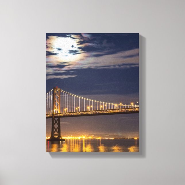 Impressão Em Tela A lua esta noite sobre a ponte de Bay (Frente)