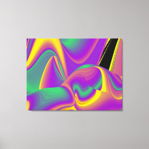 Impressão Em Tela A Magia das Cores Abstrato 3D Rainbowart