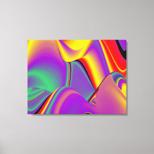 Impressão Em Tela A magia das cores do Rainbowart Abstrato 3D