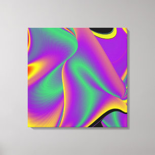 Impressão Em Tela A magia das cores do Rainbowart Abstrato 3D