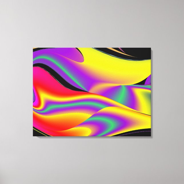 Impressão Em Tela A magia das cores do Rainbowart Abstrato 3D (Frente)