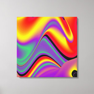 Impressão Em Tela A magia das cores do Rainbowart Abstrato 3D