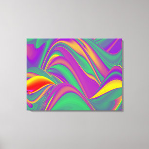 Impressão Em Tela A magia das cores do Rainbowart Abstrato 3D