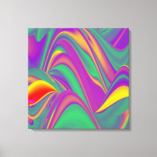 Impressão Em Tela A magia das cores do Rainbowart Abstrato 3D