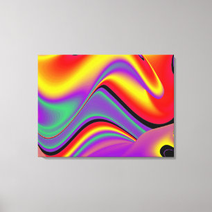 Impressão Em Tela A magia das cores do Rainbowart Abstrato 3D