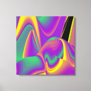 Impressão Em Tela A magia das cores do Rainbowart Abstrato 3D