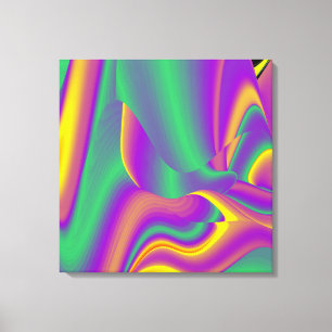 Impressão Em Tela A magia das cores do Rainbowart Abstrato 3D