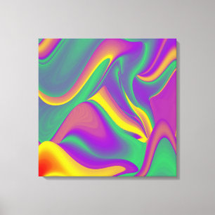 Impressão Em Tela A magia das cores do Rainbowart Abstrato 3D
