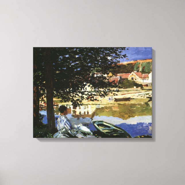 Impressão Em Tela A margem do Sena, Bennecourt por Claude Monet (Frente)