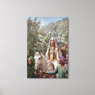 Impressão Em Tela A Maying da Rainha Guinevere (por John Collier)