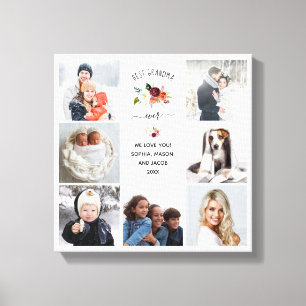 Impressão Em Tela A melhor foto floral da avó sempre   Borgonha Boh