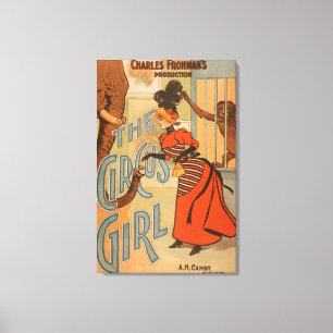 Impressão Em Tela A menina do circo - elefante e macaco de