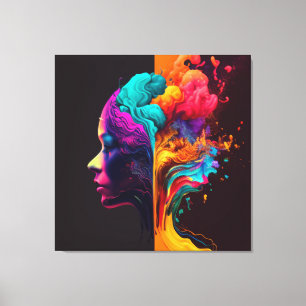 Impressão Em Tela A mente de uma mulher em moções em movimento.