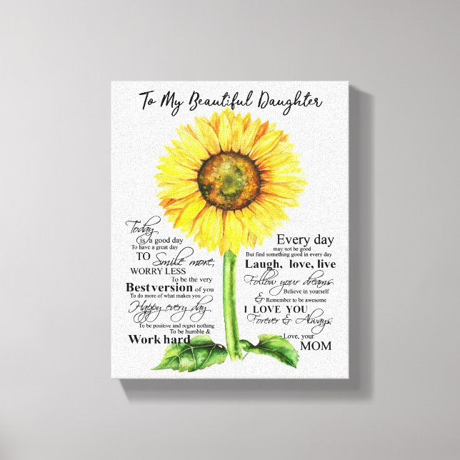 Impressão Em Tela À Minha Bela Filha (Frente)