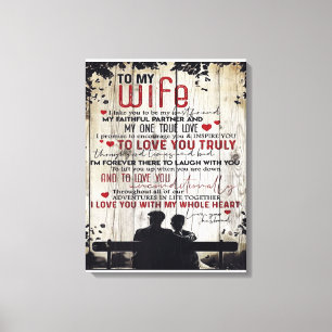 Impressão Em Tela À Minha Esposa Presente   Letra Adorável Para Na