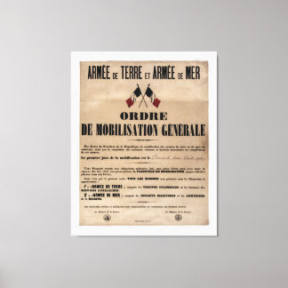 Impressão Em Tela A mobilização na França em 1º de agosto de 1914