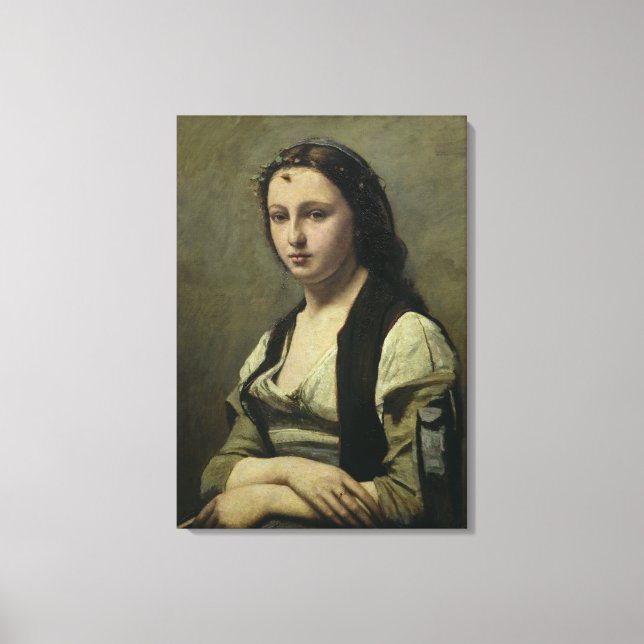 Impressão Em Tela A mulher com a pérola, c.1842 (Frente)