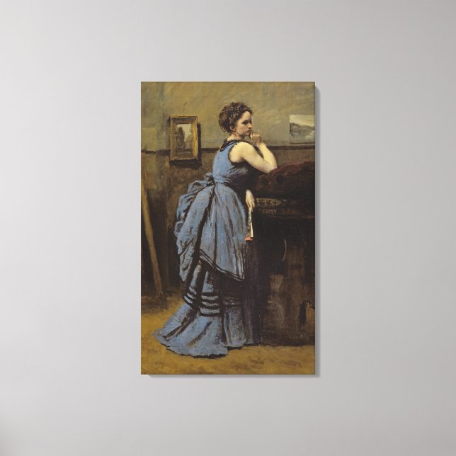 Impressão Em Tela A mulher em azul, 1874 (Frente)