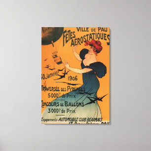 Impressão Em Tela A mulher Vermelho-Dirigida espera o poster dos