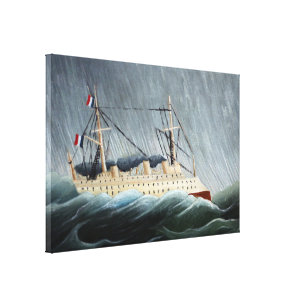 Impressão Em Tela A nave no Tempest   Henri Rousseau