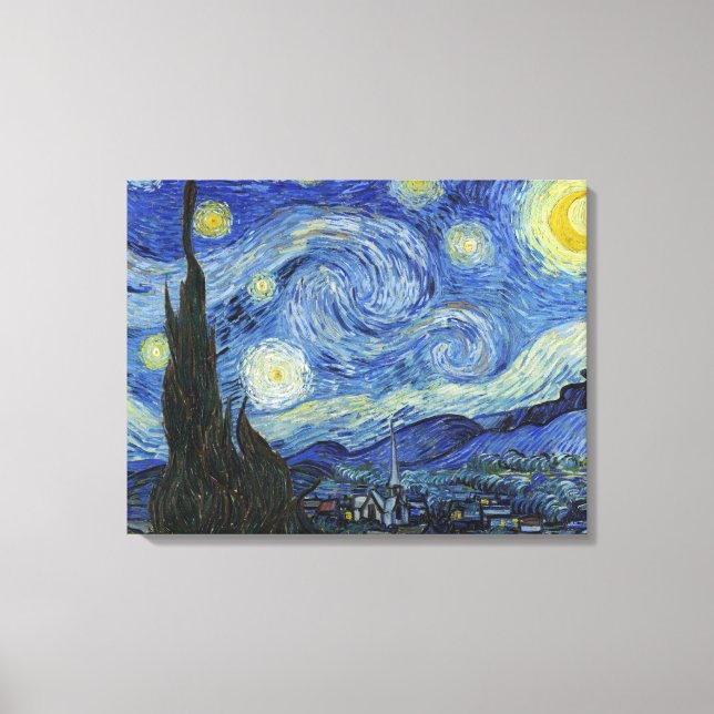 Impressão Em Tela A Noite Estrelada de Van Gogh (Frente)