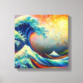 Impressão Em Tela A onda do Excelente, onda de Kanagawa v4