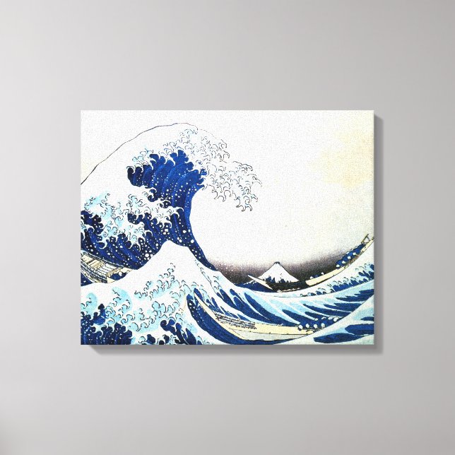 Impressão Em Tela "A onda do Excelente" - Pintura japonesa de Hokusa (Frente)