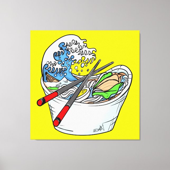 Impressão Em Tela A Onda Excelente De Ramen (Frente)