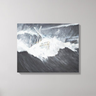 Impressão Em Tela A onda gigantesca