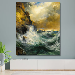 Impressão Em Tela A Onda Recuante por Moran, 1909