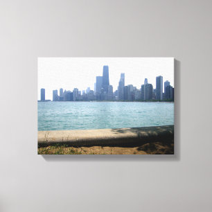 Impressão Em Tela A paisagem de Chicago do Lago