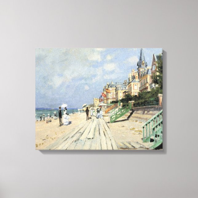 Impressão Em Tela A Passarela em Trouville por Claude Monet (Frente)
