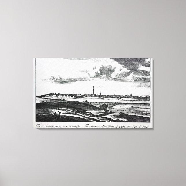 Impressão Em Tela A perspectiva da cidade de Glasgow (Frente)