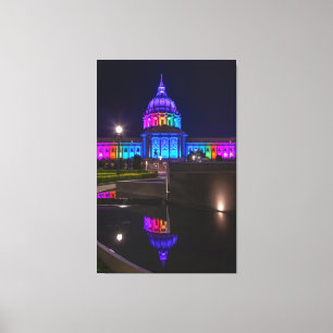 Impressão Em Tela A Prefeitura de São Francisco em Rainbow Light