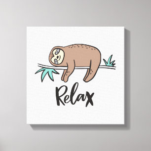 Impressão Em Tela A preguiça diz relaxa