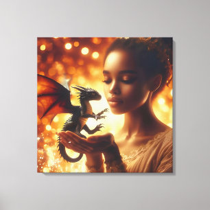 Impressão Em Tela  a princess and her baby dragon