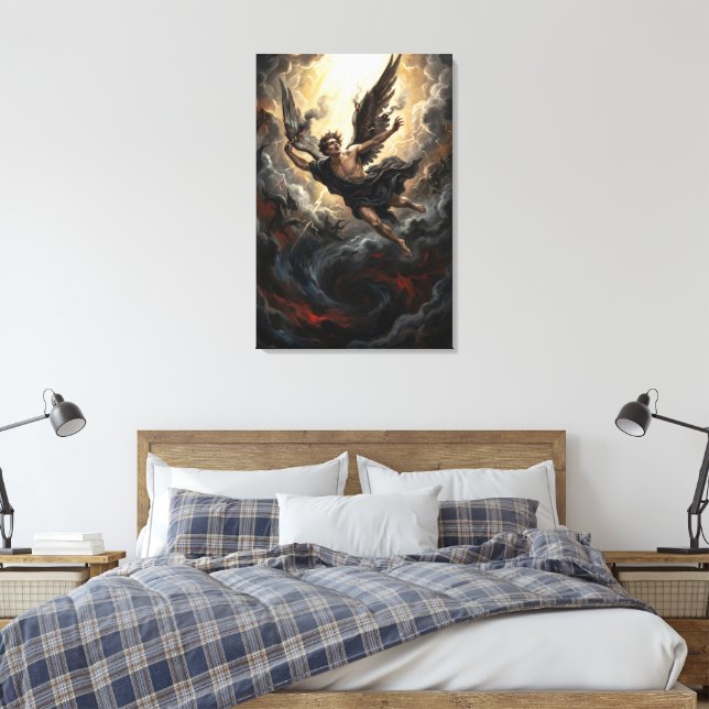 Impressão Em Tela A Queda de Lúcifer do Céu (Insitu(Quarto))