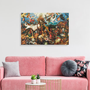 Impressão Em Tela A Queda dos Anjos Rebeldes   Pieter Bruegel, o Vel
