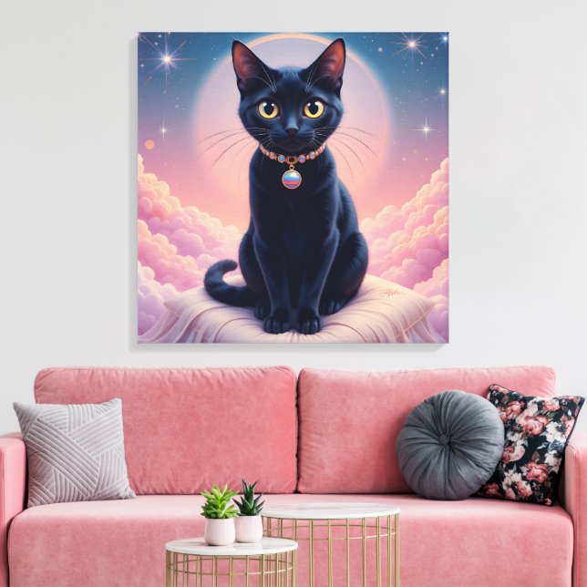Impressão Em Tela A Rainha Do Céu Do Gato Preto (Insitu(Sala de estar))