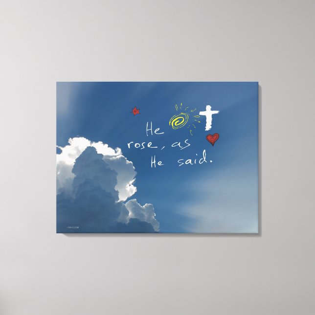 Impressão Em Tela A Ressurreição Da páscoa Ele É Risen Jesus Rosa (Frente)