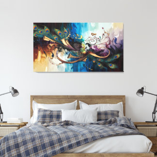 Impressão Em Tela "A Sinfonia Divina: A Melodia de Cores de Krishna"