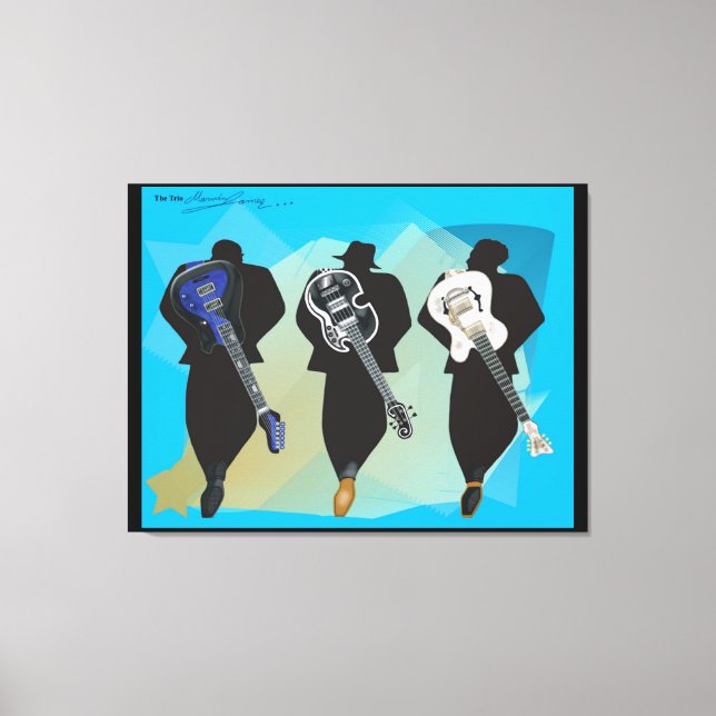 Impressão Em Tela A tela de desenho trio estendida - plano de fundo  (Frente)