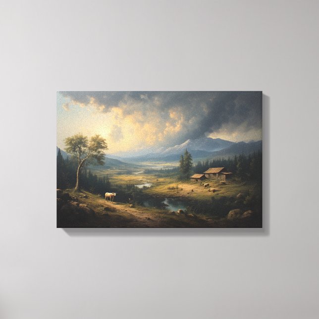 Impressão Em Tela A Tempestade que Passa sobre Alpine Meadows (Frente)