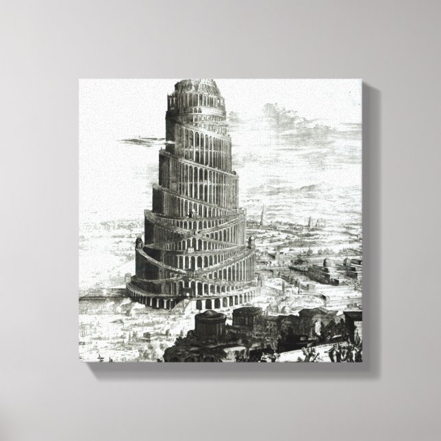 Impressão Em Tela A Torre de Babel, 1679 (Frente)