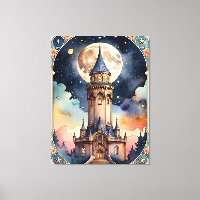 Impressão Em Tela a torre - pintura inspiradora de tarot (Frente)